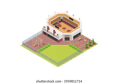 Modern Isometric  Stadiums, arenas and rink set, Web Banners, Suitable for Diagrams, Infographics, Book Illustration, Game Asset, And Other Graphic Related Assets