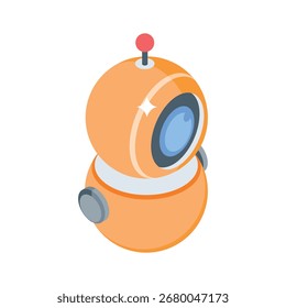 Un icono de estilo isométrico moderno de un dispositivo bot compacto
