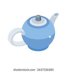 Modern isometric style icon of porcelain teapot
