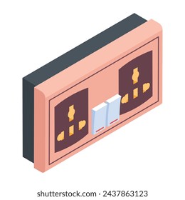 Icono de estilo isométrico moderno de una toma de pared