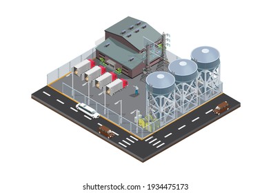 Modern Isometric Vector isometric oil field icon