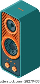 Modern Isometric Wireless Bluetooth Speaker Vector Icon for Music Gear