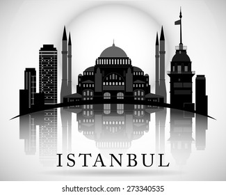 Modern Istanbul City Skyline Design. Turkey