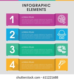 Modern italian infographic template. infographic design with italian icons includes pizza. can be used for presentation, diagram, annual report, web design. 