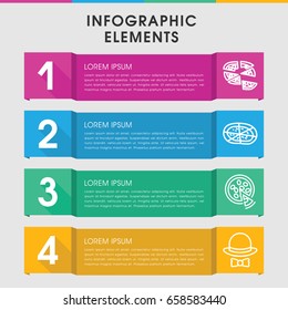 Modern italian infographic template. infographic design with italian icons includes pizza. can be used for presentation, diagram, annual report, web design.