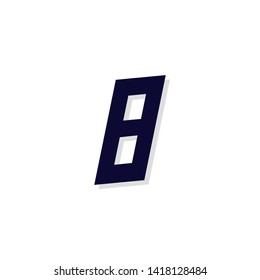 Modern Italics Vector Logo Letter B. B Letter Angled Urban Design Vector