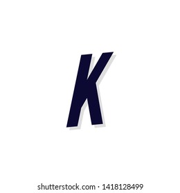 Modern Italics Vector Logo Letter K. K Letter Angled Urban Design Vector