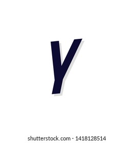 Modern Italics Vector Logo Letter Y. Y Letter Angled Urban Design Vector