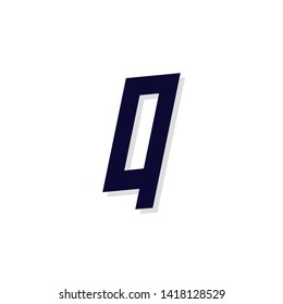 Modern Italics Vector Logo Letter Q. Q Letter Angled Urban Design Vector