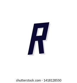 Modern Italics Vector Logo Letter R. R Letter Angled Urban Design Vector