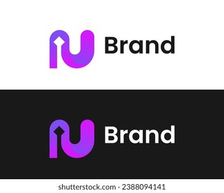 Modern IU tech logo design template
