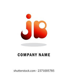 modern J and B lettering logo design template 