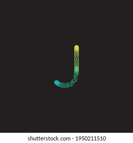 Modern J Initial letter alphabet font logo vector design