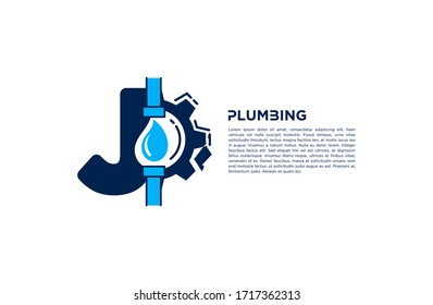 Modern J Letter plumbing company logo. creative emblem water droplet design. initial brand template.