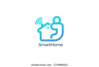 Modern J Letter smart home company logo. creative emblem house design. initial brand template.