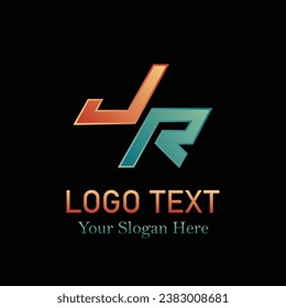 Modern J and R logo design vector on black background