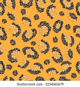 Modern Jaguar Animal Print Sequin Vector Backgroun Pattern Seamless