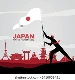 Modern japan national day illustration