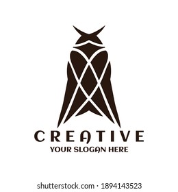 Modern japan ninja cloaked vector logo illustration