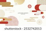 Modern Japanese style background with Japanese pattern.