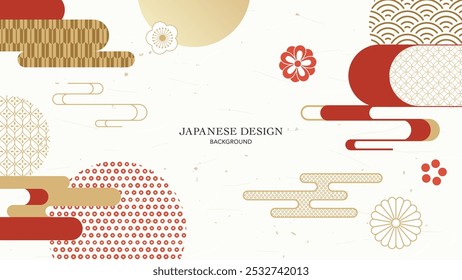 Modern Japanese style background with Japanese pattern.