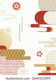 Plano de fundo estilo japonês moderno com padrões japoneses.