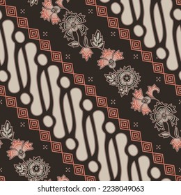 Modern Javanese Batik, a cool seamless fusion between parang and kembang pattern.