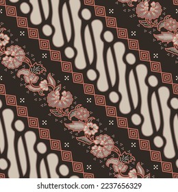 Modern Javanese Batik, a decorative seamless fusion between parang and kembang pattern.