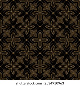 Modern Javaans batikpatroon met natuurlijke kleuren, Vector Achtergrond.