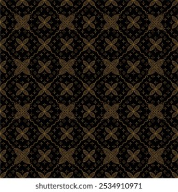 Modern Javanese  batik pattern with natural colors, Vector Background.