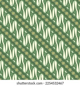 Modern Javanese Batik, a seamless parang pattern in beauty green.