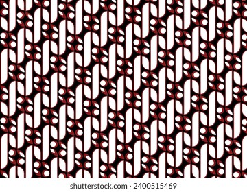 Modern Javanese parang batik with natural colors, Vector Background.