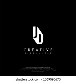 modern JD logo letter in shadow shape design concept