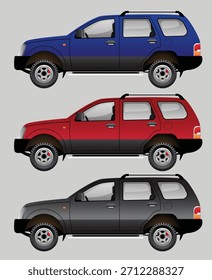 Moderne Jeep SUV Seitenansicht Illustration - Kompakte Off-Road Fahrzeug Grafik