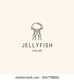 Modern jellyfish logo design template