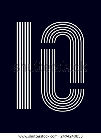 Modern Jersey number 10 and jersey number typography
