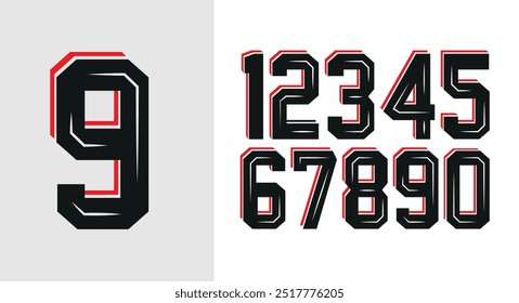 Modern Jersey number design and jersey number typography