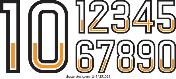 Modern Jersey number and jersey number typography, jersey font