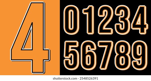 Modern jersey numbers with sleek typography, ideal for sports, branding, and design projects. Bold, dynamic numbers perfect for team logos, custom apparel, and contemporary athletic visuals