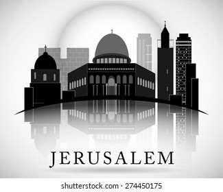 Modern Jerusalem City Skyline Design. Israel