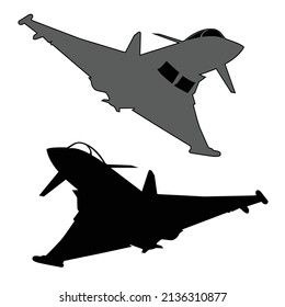 Modern Jet Fighter Delta Wing Silhouette Vector Design