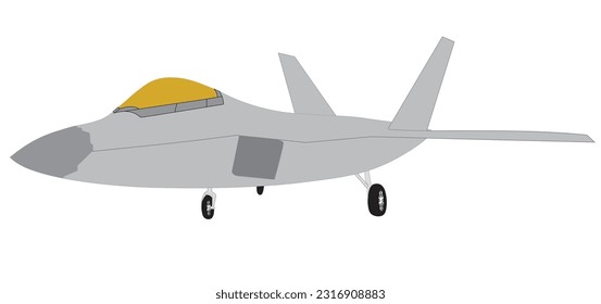 Moderner Jet-Kämpfer mit detaillierter Vektorgrafik in Farben