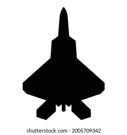 modern jet fighter icon silhouette vector design