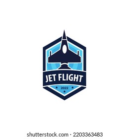 Modern Jet Flight Logo Badge Design Stock Vector (Royalty Free ...