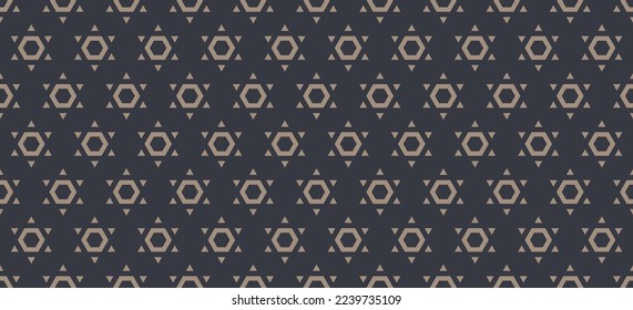 Modern Jewish star of David of geometric shapes seamless pattern vector illustration background