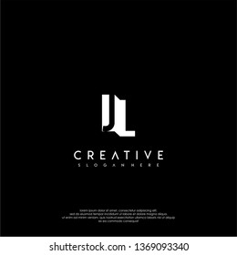 modern JL logo letter in shadow shape design concept