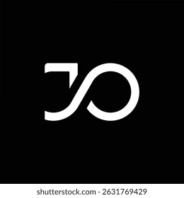 Modern JO letter logo with clean flat design, ideal for professional branding, business identity, or startups seeking a bold, minimal, and timeless appearance.