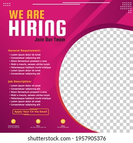 Modern Job Vacancy Square Web Banner For Social Media Post Mobile Apps. Hiring Job Template