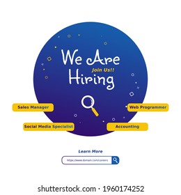 Modern job vacancy square web banner for social media post mobile apps.