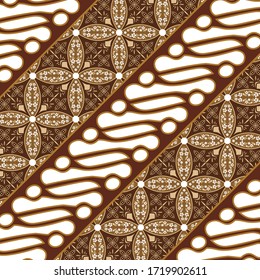 Modern Jogja batik motif design with elegant brown color